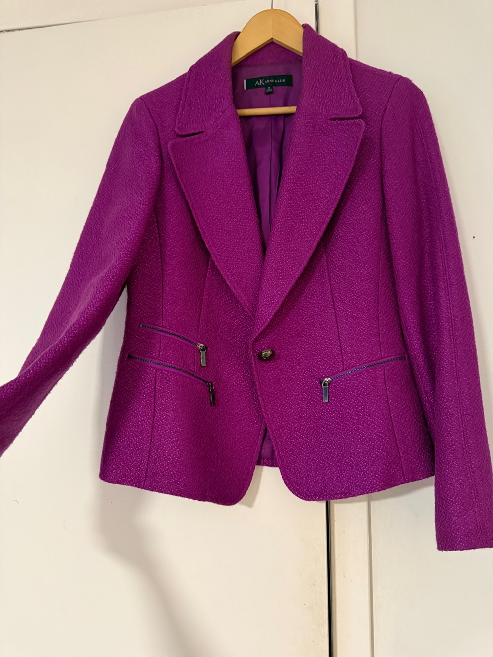 Anne Klein Vibrant Magenta Textured Blazer